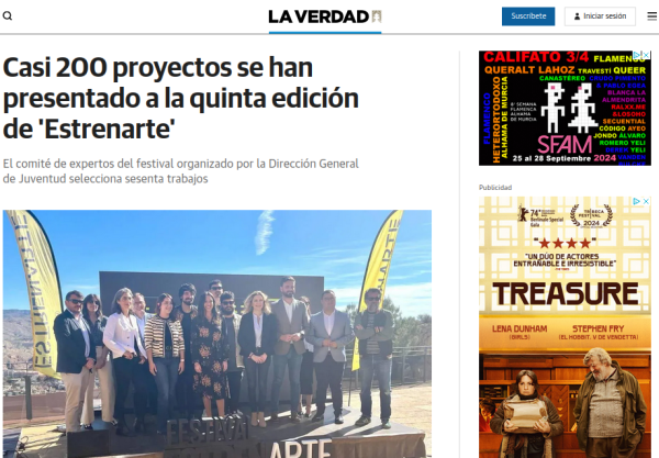 Casi 200 proyectos se han presentado a la quinta edición de 'Estrenarte'