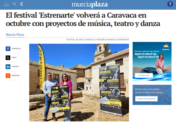 Estrenarte volverá a Caravaca en octubre